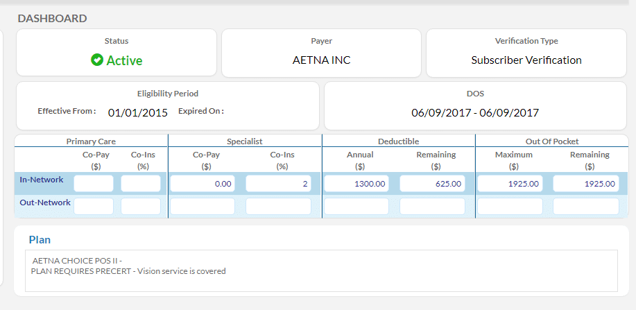 Insurance Benefit Verification